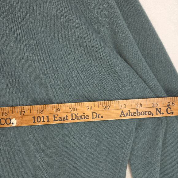 Vtg Lands End Sweater Mens Sweater Green XL Cashmere Blend Preppy y2k Academia - Picture 7 of 11